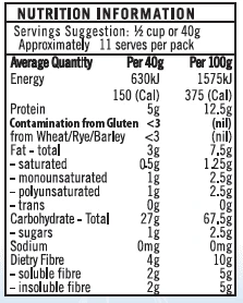 Gloriously Free Organic Uncontaminated Oats