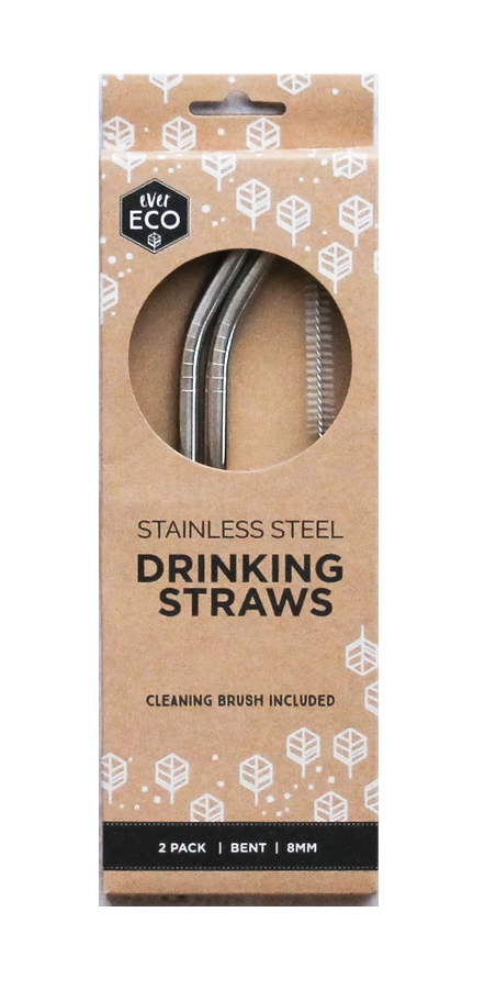 Ever Eco Stainless Steel Straws & Brush