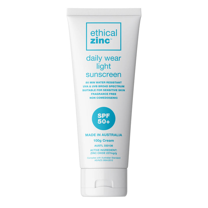 Ethical Zinc SPF50+ Sunscreen - 100g - Daily Wear Light