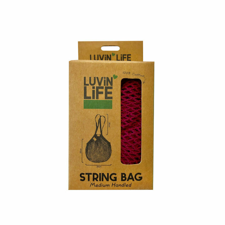 Luvin Life Enviro String Bag - Red - Medium handle size