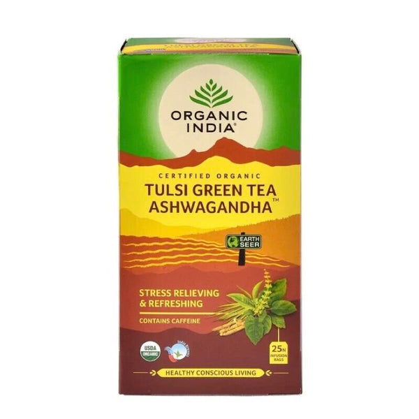 Organic India Tulsi Green Tea Ashwagandha Tea