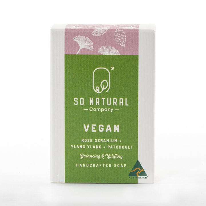 So Natural Company Vegan Soap Bar - 110g - Rose Geranium, Ylang Ylang and Patchouli