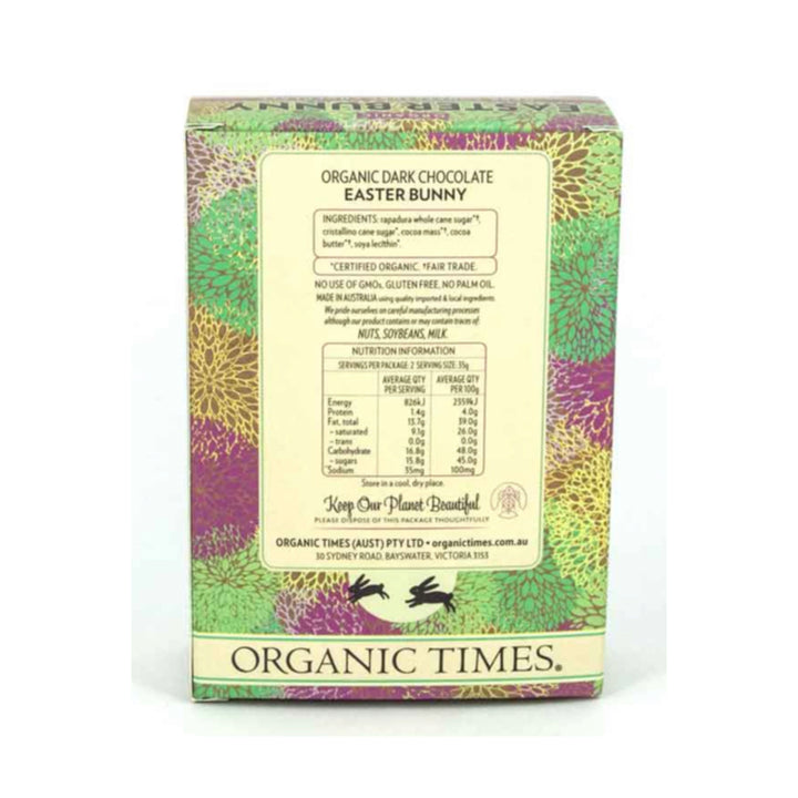Organic Times Dark Chocolate Easter Bunny