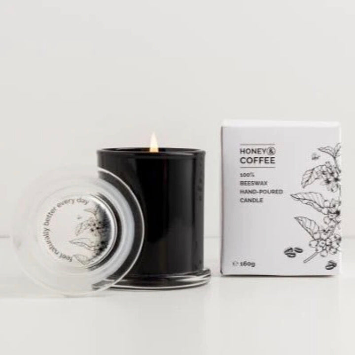 Honey for Life Hand Crafted Bee Wax Premium Candle - Honey & Coffee