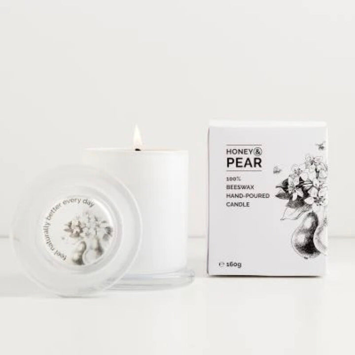 Honey for Life Hand Crafted Bee Wax Premium Candle - Honey & Pear