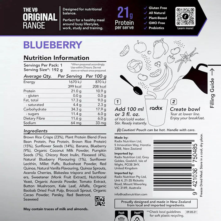 Radix Nutrition Original Breakfast v9.0 Range 400kcal