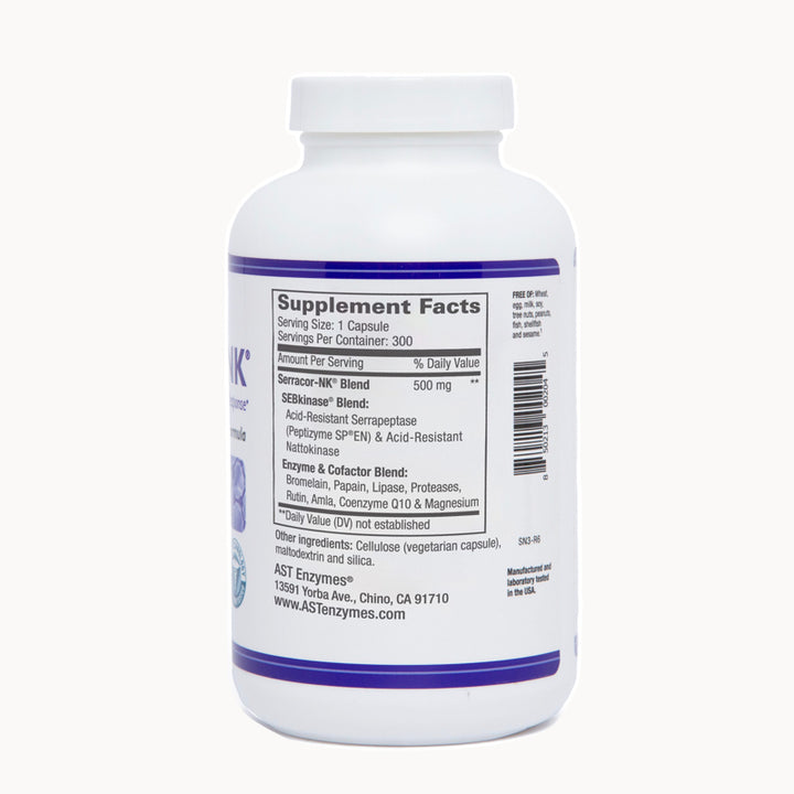 AST Enzymes Serracor-NK 90vc Nutritional Information