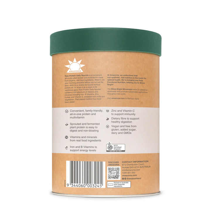 Amazonia Raw Protein Org Daily Nourish Nutritional Information 1