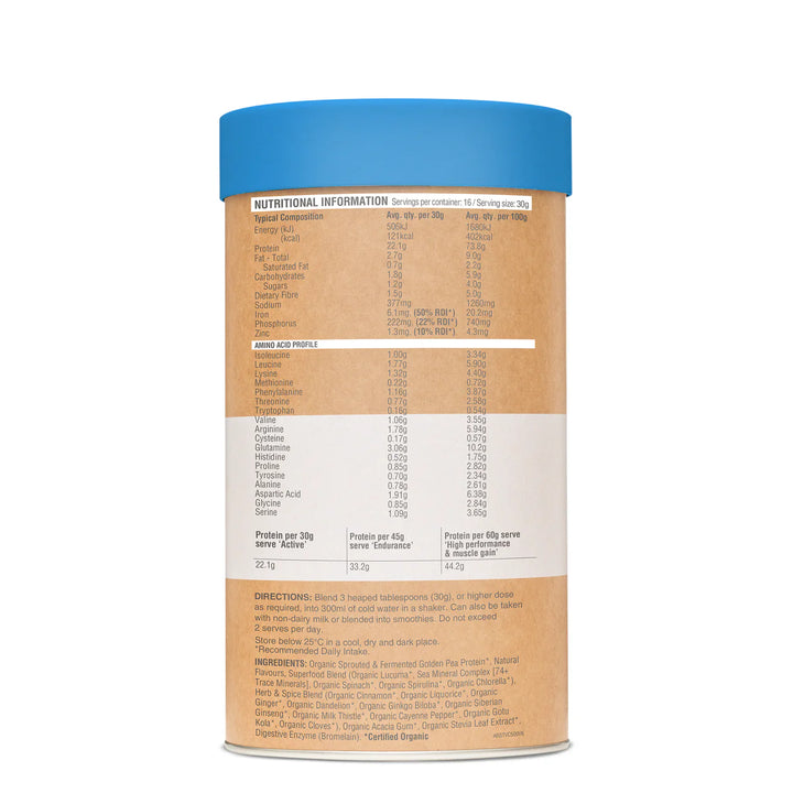 Amazonia Raw Protein Slim and Tone Protein Nutritional Information