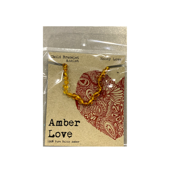 Amber Love 100% Pure Baltic Amber Child Bracelet / Anklet Honey Love 14cm