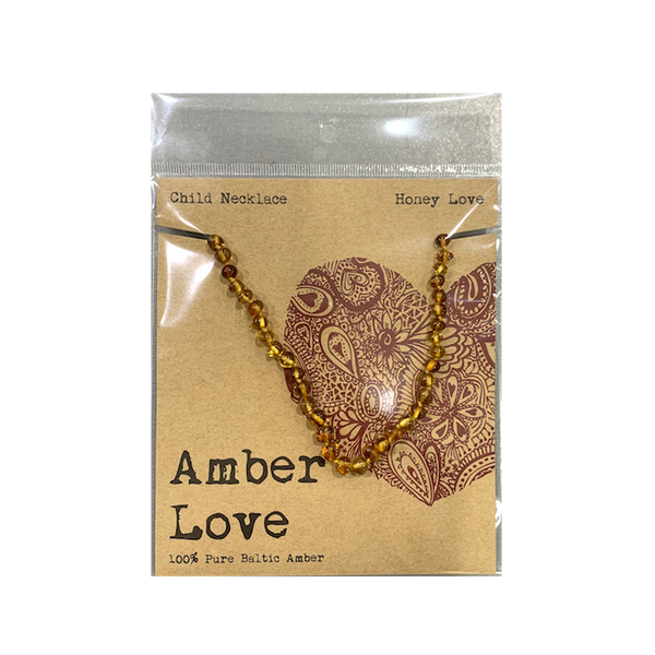 Amber Love 100% Pure Baltic Amber Child Necklace Honey Love 33cm