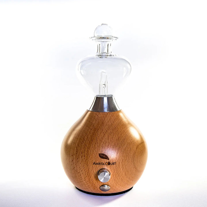 Amrita Court Nebuliser Diffuser Hour Glass Wood Front