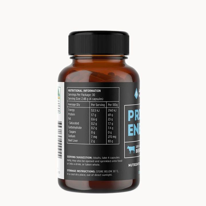 Ancestral Nutrition Primal Energy - Grass Fed Beef Liver 120capsules Back