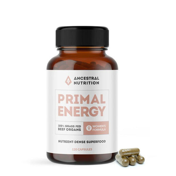 Ancestral Nutrition Primal Energy Women Grass Fed Beef Organ Superfood 120 capsules