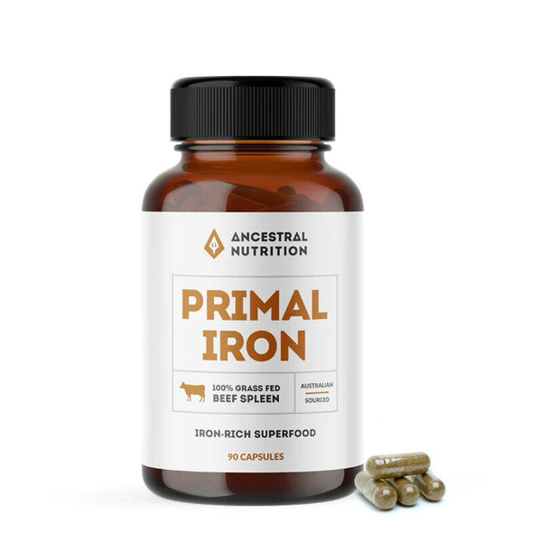 Ancestral Nutrition Primal Iron - Grass Fed Beef Spleen 90capsules Front