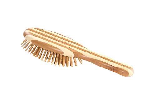 Bass Brushes The Green Brush 15 Small Oval Bamboo facing down