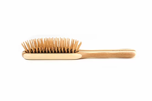 Bass Brushes The Green Brush 17M Medium Paddle Bamboo facing up