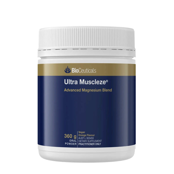 BioCeuticals Ultra Musclezele supplement container on a white background