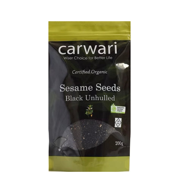 Carwari Organic Sesame Seeds Black Unhulled