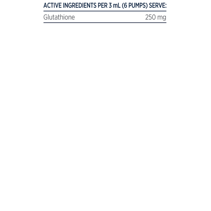 Designs For Health Liposomal Glutathione Oral Liquid Nutritional Information