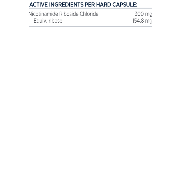 Designs For Health NR Supreme 300mg Nutritional Information