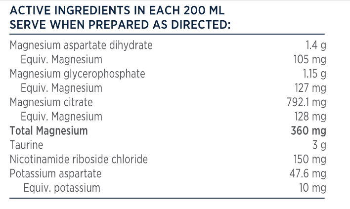 Designs For Health Tri-Mag Active Muscle Guava Lemonade Oral Powder Nutritional Information