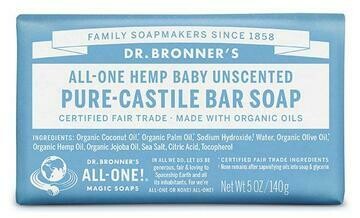 Dr Bronner's Pure Castile Bar Soap Baby Unscented