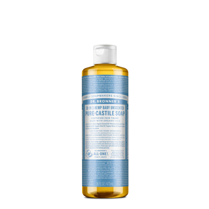 Dr Bronner's Pure Castile Liquid Soap Baby Unscented 473ml
