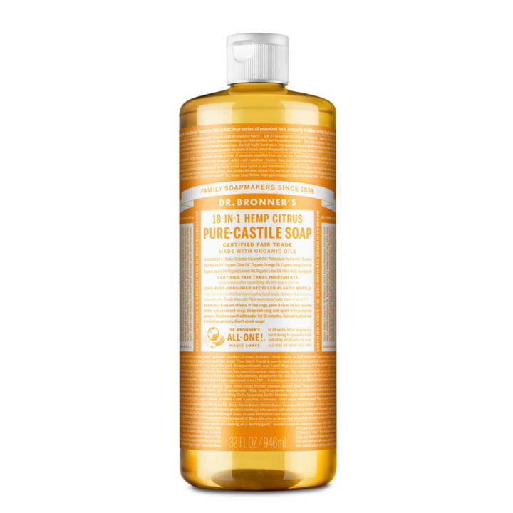 Dr Bronner's Pure Castile Liquid Soap Citrus Orange 946ml