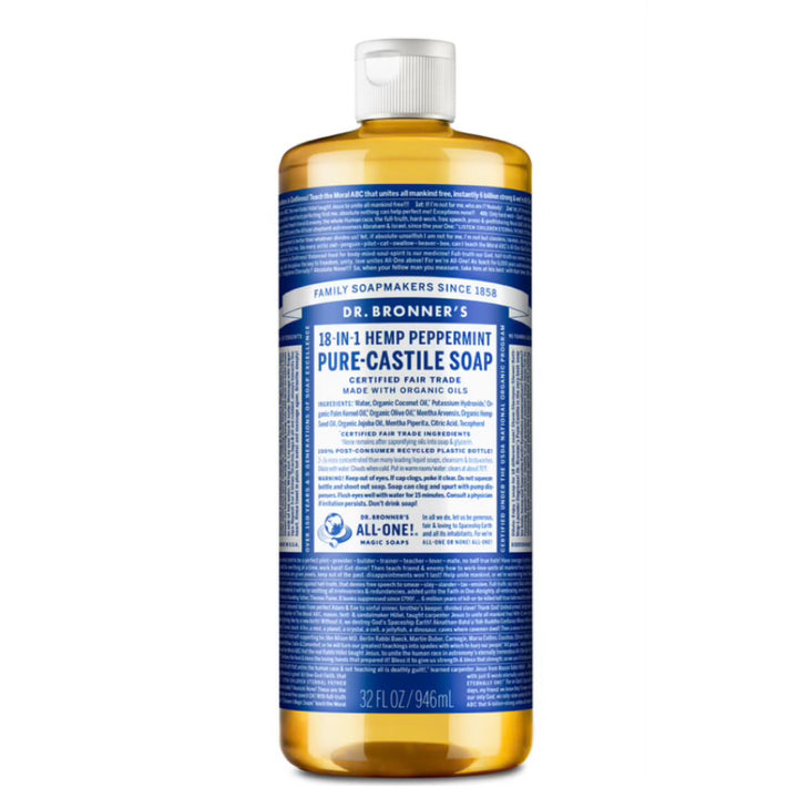 Dr Bronner's Pure Castile Liquid Soap Peppermint 946ml