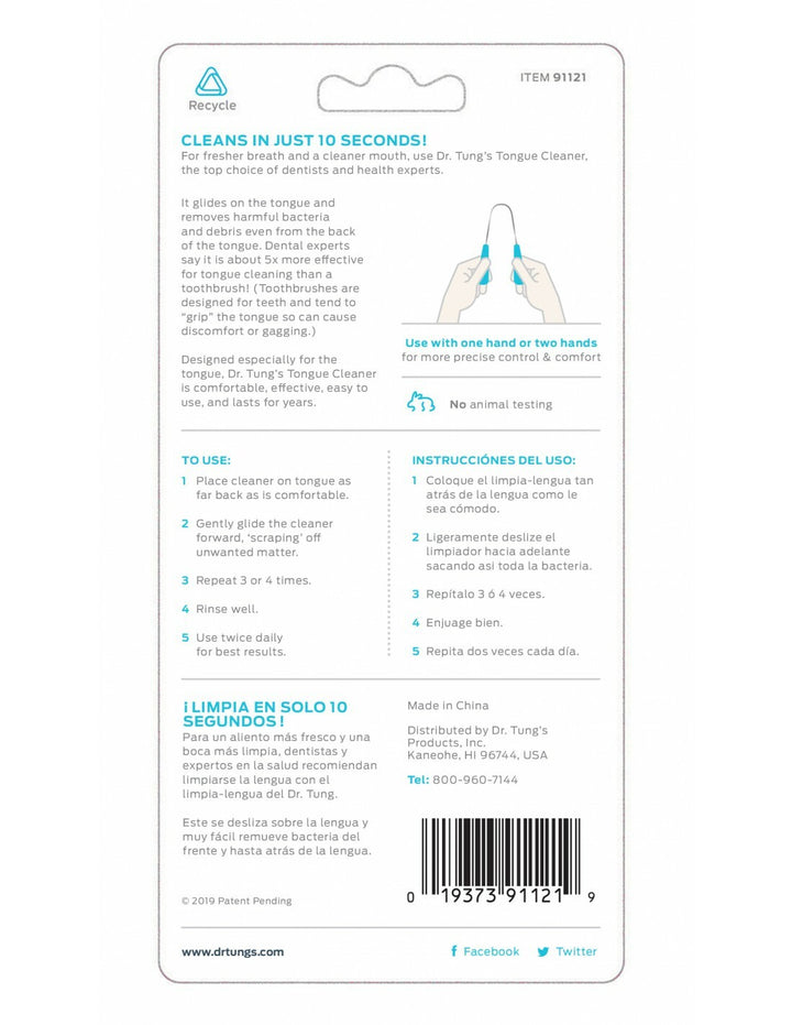 Dr Tung's Stainless Steel Tongue Cleaner Information
