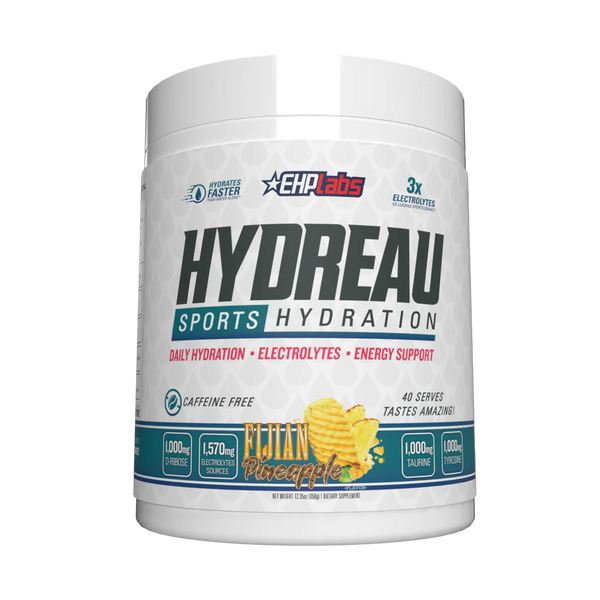 Hydrau Sports Hydration container with EHP Labs branding on a white background