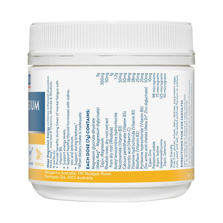 Ethical Nutrients Mega Magnesium Energy Information