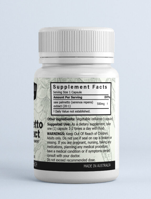 Fern & Lily Botanica Saw Palmetto Extract 500mg Nutritional Information