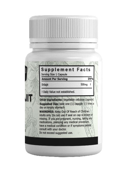 Fern & Lily Botanica Shilajit 500Mg nutritional infomration