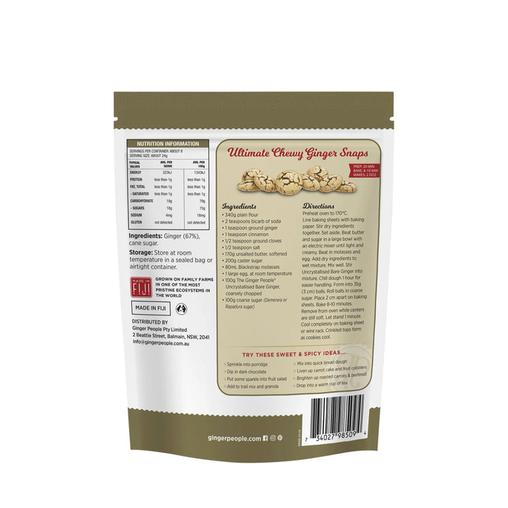Ginger People Uncrystallised Bare Ginger Product Information