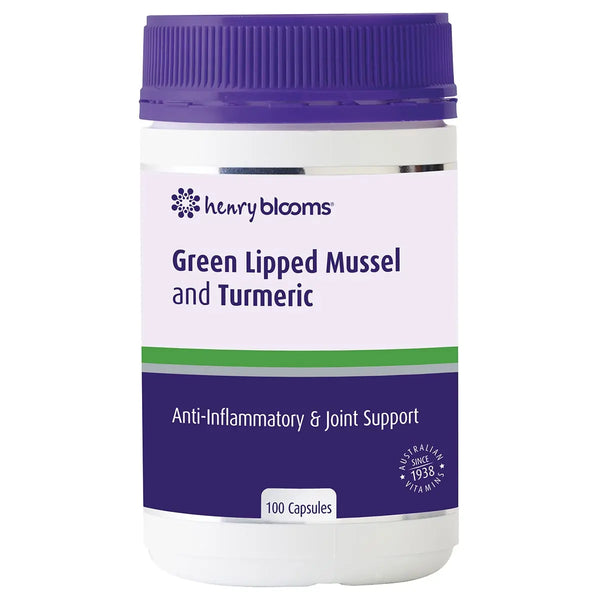 Henry Blooms Green Lipped Mussel and Turmeric 100 Capsules