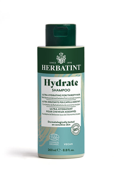 Herbatint Hydrate Shampoo bottle on a white background