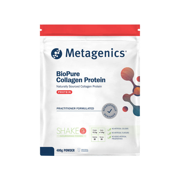 Metagenics BioPure Collagen Protein package on a white background