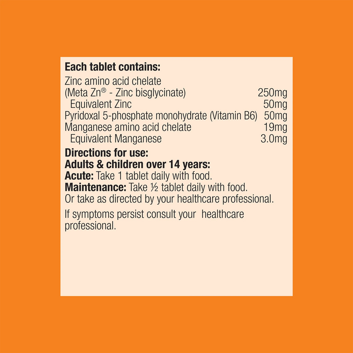 Metagenics MetaZinc 60 Tablets Information