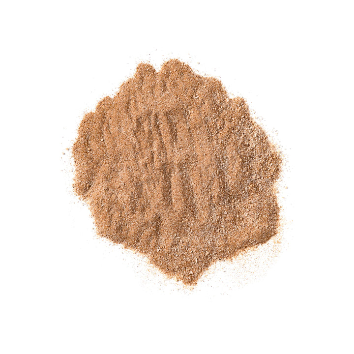 Brown powder on a white background
