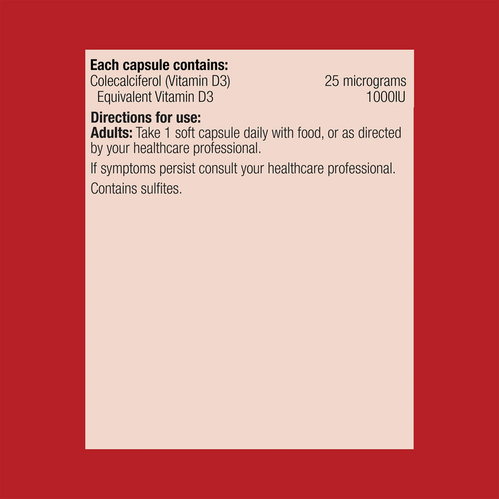 Metagenics Vitamin D3 1000IU Information