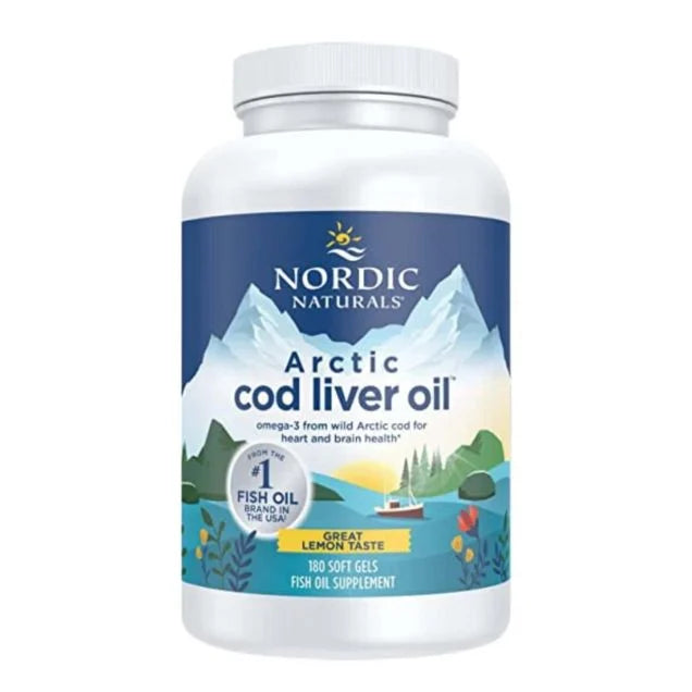 Nordic Naturals Lemon Arctic Cod Liver Oil 180 Capsules