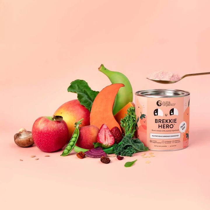 Nutra Organics Brekkie Hero with ingredients