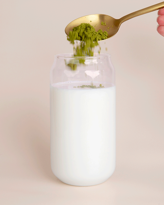 Nutra Organics Collagen Matcha Latte stirring