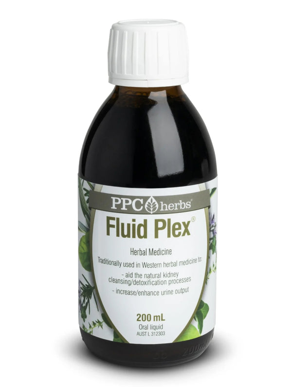 Bottle of PPC Herbs Fluid Plex on a white background