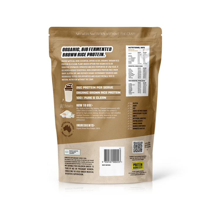 Brown Rice Protein Organic | Protein Supplies Australia | The Vitamin ...