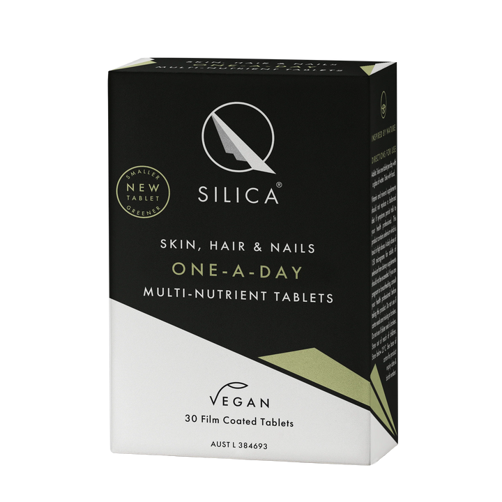 Silica multi-nutrient tablets packaging on a white background