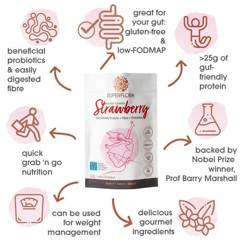 Superflora Protein Strawberry 500g