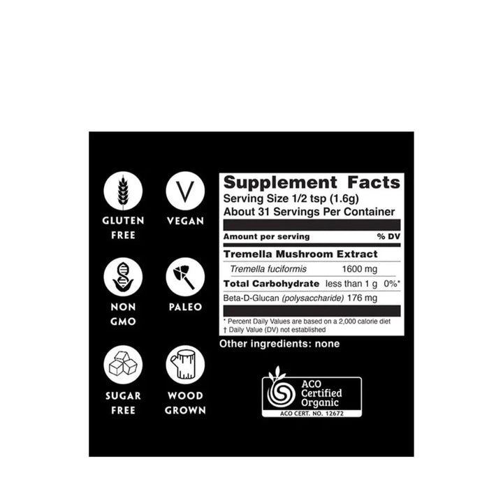 Teelixir Tremella 50g Supplement Fascts